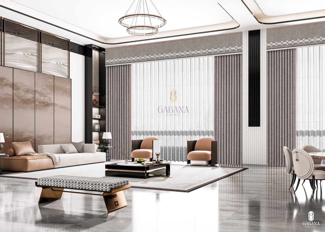 Rèm cửa xám khói sang trọng