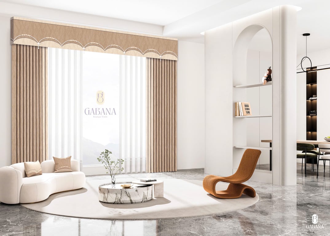 Rèm cửa cà phê trà sữa đơn giản