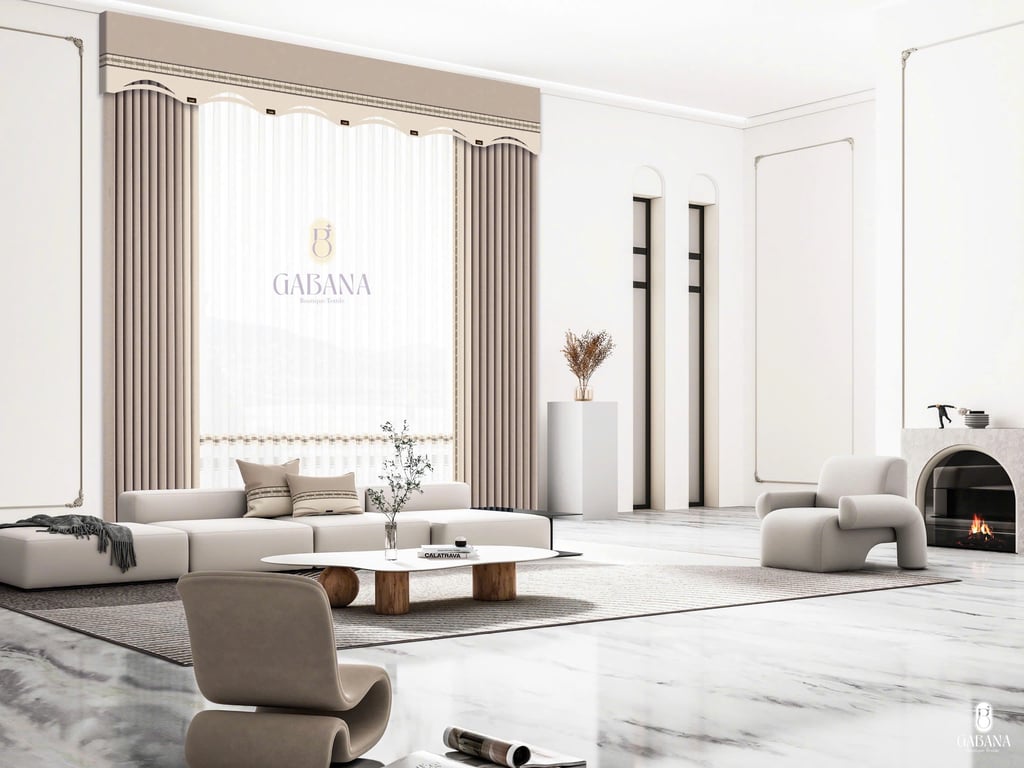 Rèm cửa xám xi măng be đơn giản