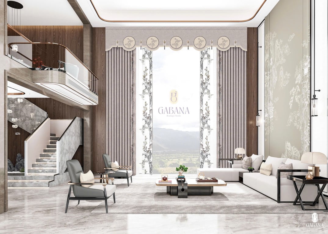 Rèm cửa xám thanh lịch