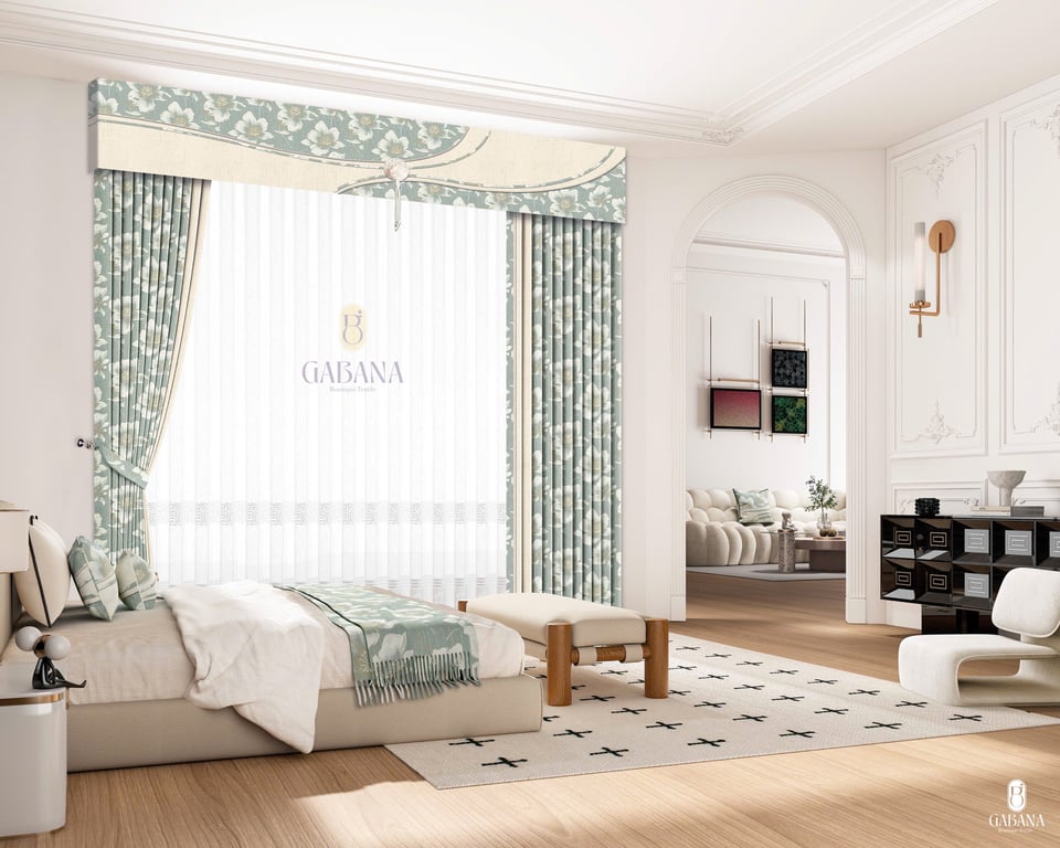 Rèm cửa bạc hà be thiên nhiên