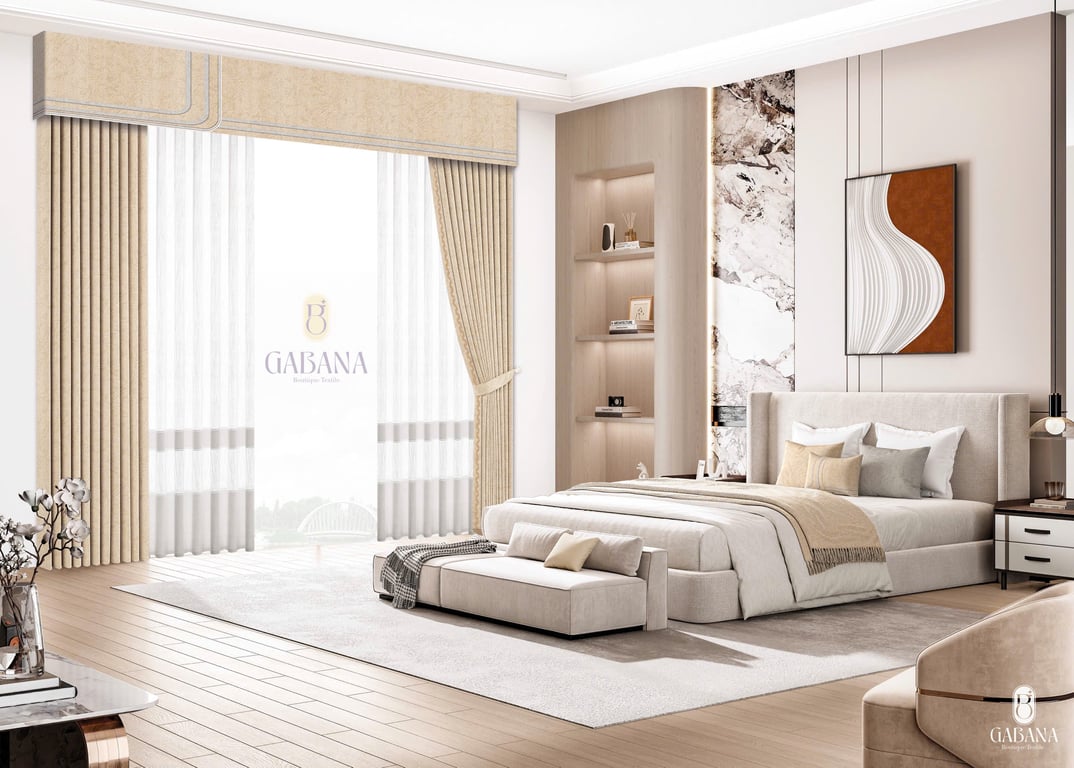 Rèm cửa cà phê sữa sang trọng