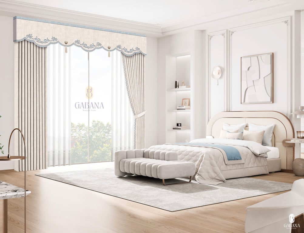 Rèm cửa be trung hoa hiện đại