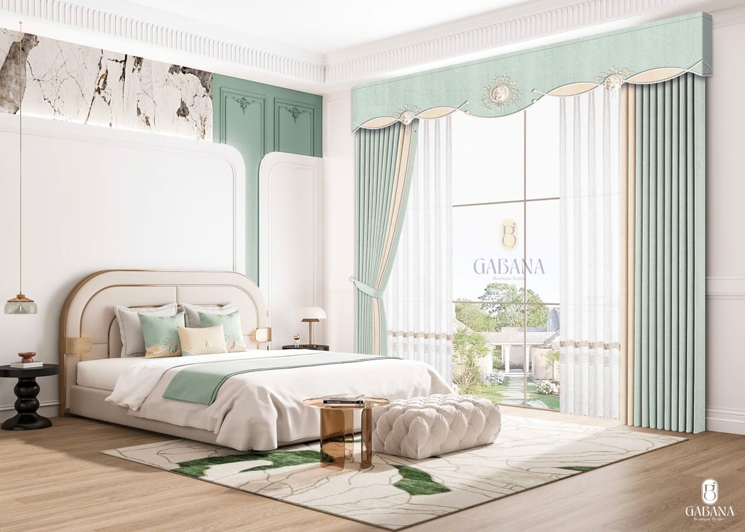 Rèm cửa bạc hà kem sang trọng