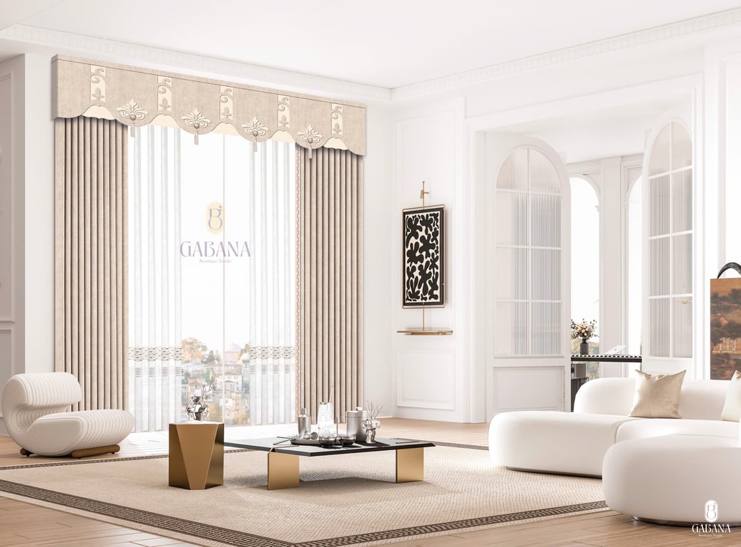 Rèm cửa be trung hoa hiện đại