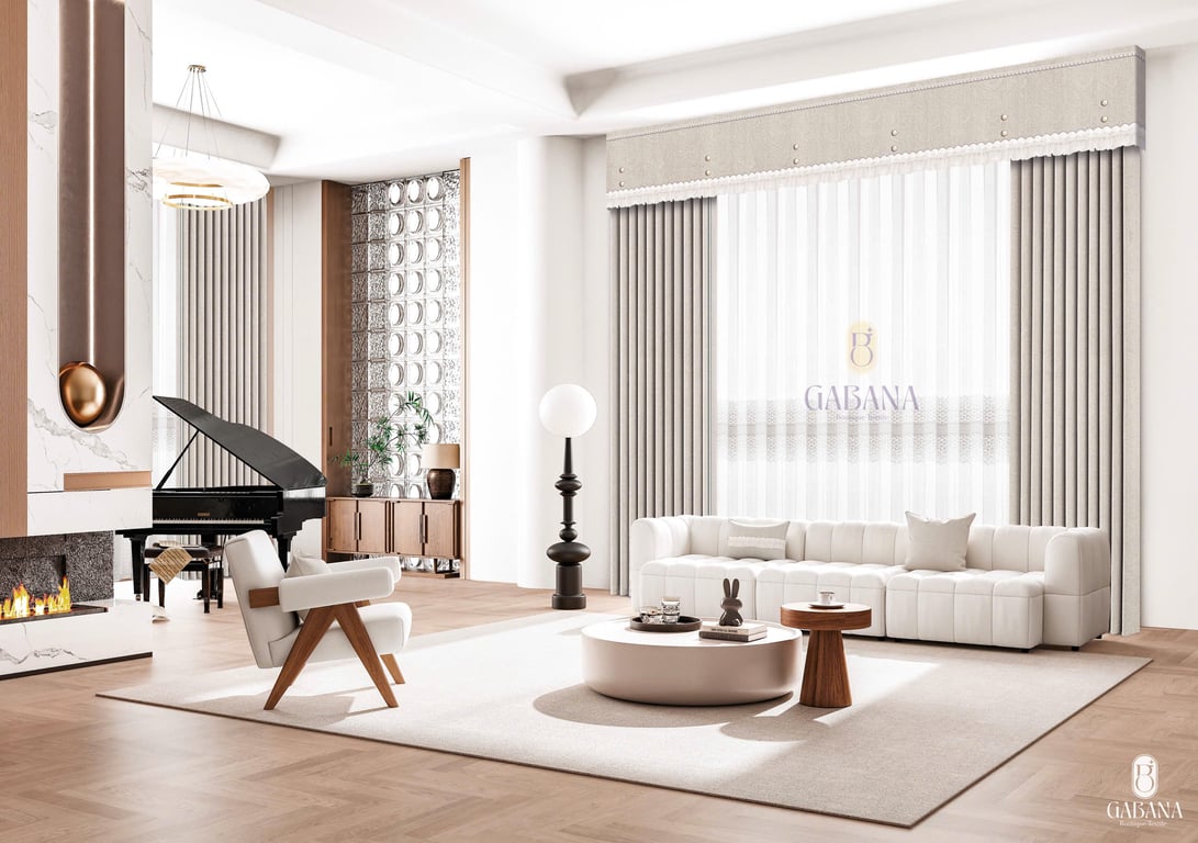 Rèm cửa xám sữa sang trọng