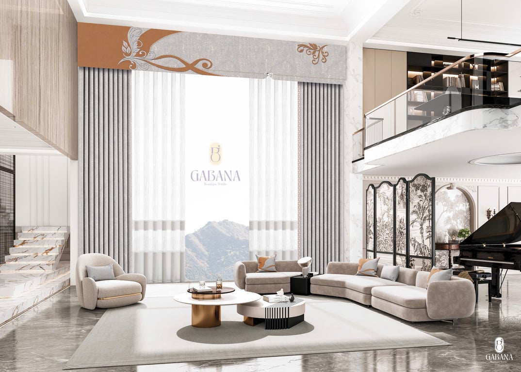 Rèm cửa xám hiện đại