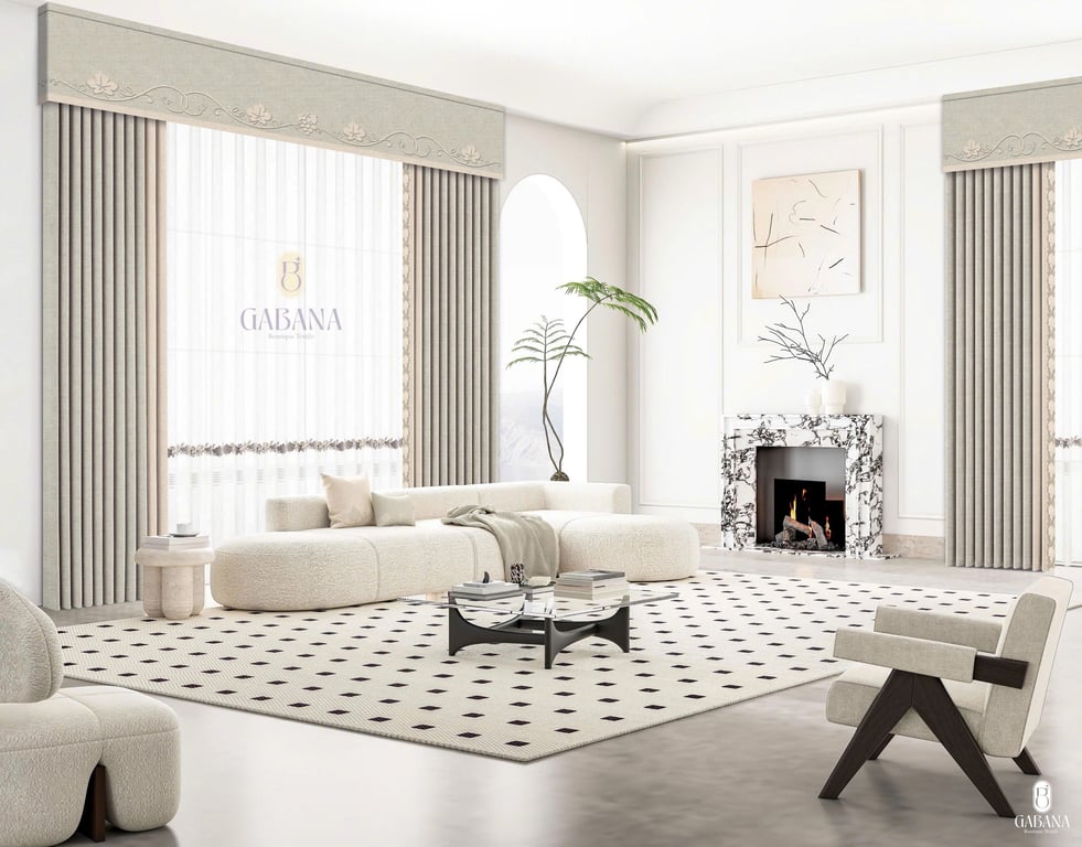 Rèm cửa xám lục thanh lịch